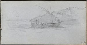 Luonnoskirja, sivu 88: Merimaisema ja kuva. tekijältä Jean Louis Ernest Meissonier