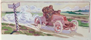 Henri Fournier Morsissaan Pariisi-Berliini-rallissa vuonna 1901, noin 1910