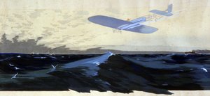 Louis Bleriot: Englannin kanaalin ensimmäinen lentolento, n. 1920 (kuva) tekijältä Ernest Montaut