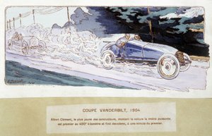 Kilpa-ajo: Vanderbilt Cup vuonna 1904 - piirustus Ernest Montaut (1878-1909). tekijältä Ernest Montaut