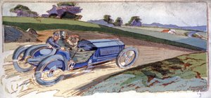 Brasier de Thery johtaa Gordon Bennett -autokuppia tekijältä Ernest Montaut