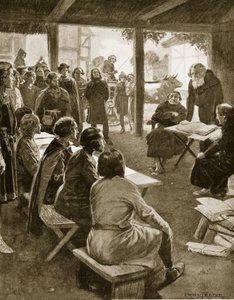 Cambridgen perustaminen vuonna 1109, kuvitus teoksesta 
