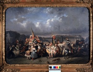 Karnevaali, Place de la Concorde - kirjoittanut Seigneurgens, Carnavalet-museo tekijältä Ernest Seigneurgens