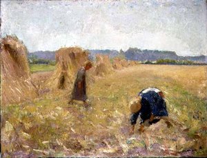 The Harvest, n. 1929 (öljy kankaalle) tekijältä Ernest Welvaert