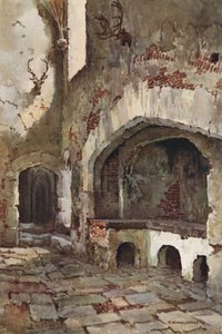 Wolseyn keittiön kulma (väri litho) tekijältä Ernest William Haslehust