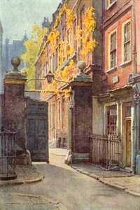 Amen Corner, Paternoster Row (väri litho) tekijältä Ernest William Haslehust