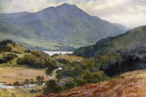 Ben Venue ja Loch Achray, Trossachs (värilitho) tekijältä Ernest William Haslehust