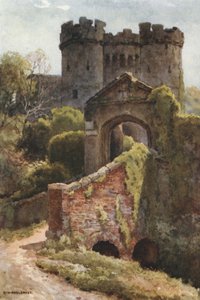 Carisbrooke Castle (väri litho) tekijältä Ernest William Haslehust