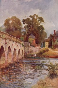 Clopton Bridge, Stratford-on-Avon (väri litho) tekijältä Ernest William Haslehust