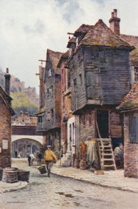 Kalastajakortteli, Folkestone (värilitho) tekijältä Ernest William Haslehust