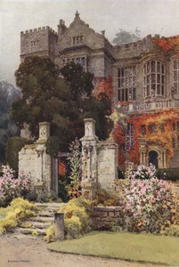 Fountains Hall (väri litho) tekijältä Ernest William Haslehust