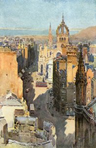High Street (väri litho) tekijältä Ernest William Haslehust