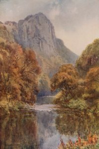 High Tor, Matlock (väri litho) tekijältä Ernest William Haslehust