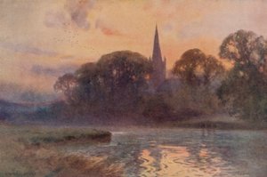 Holy Trinity Church, Stratford-on-Avon (väri litho) tekijältä Ernest William Haslehust