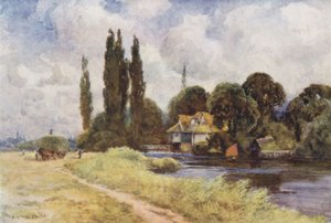 Iffley Mill (väri litho) tekijältä Ernest William Haslehust