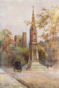 Marttyyrien muistomerkki ja St. Giles (värilitho) tekijältä Ernest William Haslehust