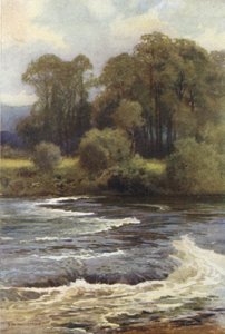 Monnington Falls (väri litho) tekijältä Ernest William Haslehust