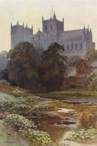 Ripon Minster joelta (väri litho) tekijältä Ernest William Haslehust