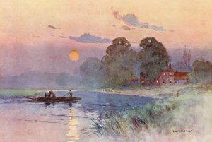 Thames-joki: Ouseleyn kellot (värilitografia). tekijältä Ernest William Haslehust