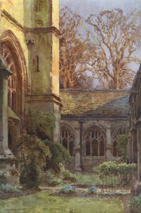 The Cloisters, Winchester College (väri litho) tekijältä Ernest William Haslehust