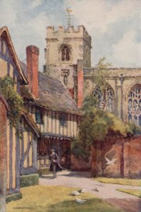 Grammar School and Guild Chapel, Stratford-on-Avon (värilitho) tekijältä Ernest William Haslehust