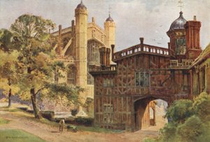 Hevosenkenkäluostari ja Pyhän Yrjön kappeli (väri litho) tekijältä Ernest William Haslehust
