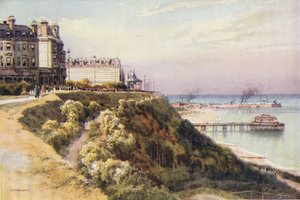 Leas, Folkestone (väri litho) tekijältä Ernest William Haslehust