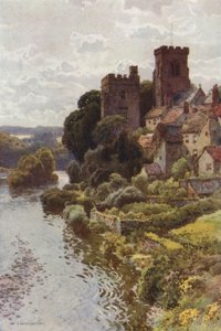 Tanfieldin vanhan maailman kylä (väri litho) tekijältä Ernest William Haslehust