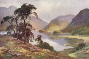 Thirlmere ja Helvellyn (väri litho) tekijältä Ernest William Haslehust