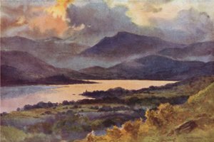 Windermere Orrest Headilta (väri litho) tekijältä Ernest William Haslehust