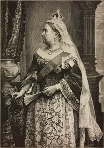 Hänen majesteettinsa kuningatar Victoria kruunajaistensa 50-vuotispäivän kunniaksi, kaiverrus Ernesto Mancastroppa Waleryn valokuvasta, L