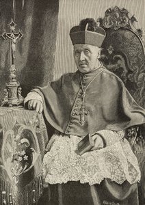 Luigi Nazari Calabianasta (1808-1893), italialainen poliitikko ja Italian arkkipiispa, kaiverrettu Ernesto Mancastropa Ganzinin ja Gabrielin valokuvan jälkeen, L