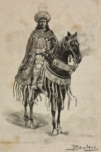 Napolin prinssi Ilmestysritarikunnan suurmestarin asussa Villa Borghese -turnauksessa Umberto I:n ja Margherita of Savoy