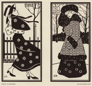 Kalenterikuvat (litografia) tekijältä Ernst Aufseeser