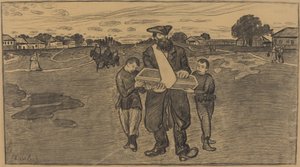 Lasten hautajaiset Venäjällä tekijältä Ernst Barlach