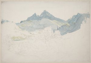 Berchtesgaden ja Watzmannin huippu kaukaisuudessa tekijältä Ernst Fries