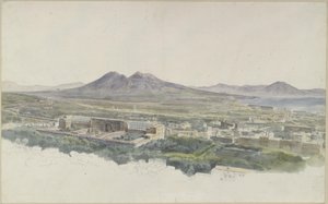 Näkymä Napolin yli, Pompeji ja Vesuvius tekijältä Ernst Fries