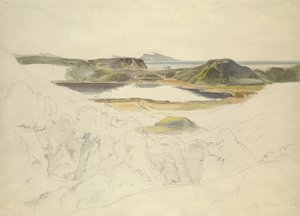 Agnano-järvi (kynä ja akvarelli paperille) tekijältä Ernst Fries