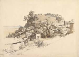 Roomalainen maisema lähellä Rocca di Papaa, 1866. tekijältä Ernst Furchtegott Mohn