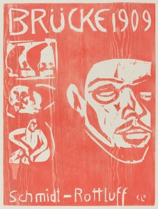 Brucken taiteilijaryhmän neljännen vuosikirjan kansi, 1909. tekijältä Ernst Ludwig Kirchner
