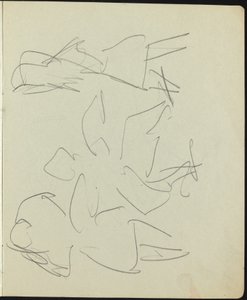 Tanssijat ja esiintyjät sivu luonnoskirjasta, c. 1911. tekijältä Ernst Ludwig Kirchner