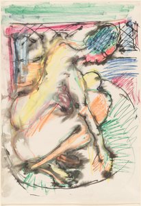 Erna kylpee kylpyammeessa, 19131914. tekijältä Ernst Ludwig Kirchner