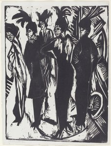 Viisi naista kadulla, 1914. tekijältä Ernst Ludwig Kirchner
