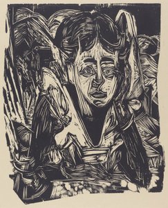 Tyttö unelmoi, 1918. tekijältä Ernst Ludwig Kirchner