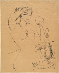 Alaston tyttö WC:ssä, 1912. tekijältä Ernst Ludwig Kirchner