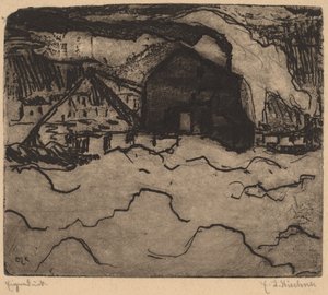 Hiekkapuoppaajat Elbellä, 1906. tekijältä Ernst Ludwig Kirchner