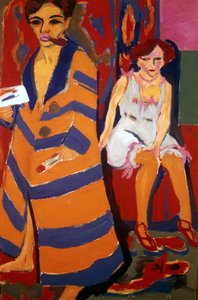 "Omakuva mallin kanssa", 1907 tekijältä Ernst Ludwig Kirchner