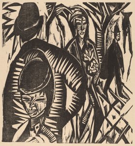 Katukohtaus sateen jälkeen, 1914. tekijältä Ernst Ludwig Kirchner
