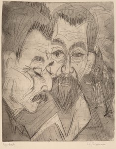 Kaksi talonpoikapäätä, 1920. tekijältä Ernst Ludwig Kirchner