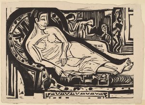 Nainen makaa sohvalla, 1926. tekijältä Ernst Ludwig Kirchner